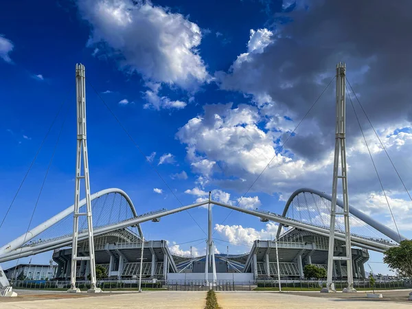 Yunanistan Atina Kentindeki Oaka Olimpiyat Stadyumunun Ikonik Manzarası Santiago Calatrava — Stok fotoğraf