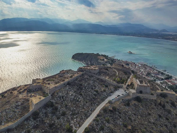 Yunanistan Palamidi Kentindeki Ortaçağ Venedik Kalesi Akronafplia Kalesi Tarihi Sahil — Stok fotoğraf