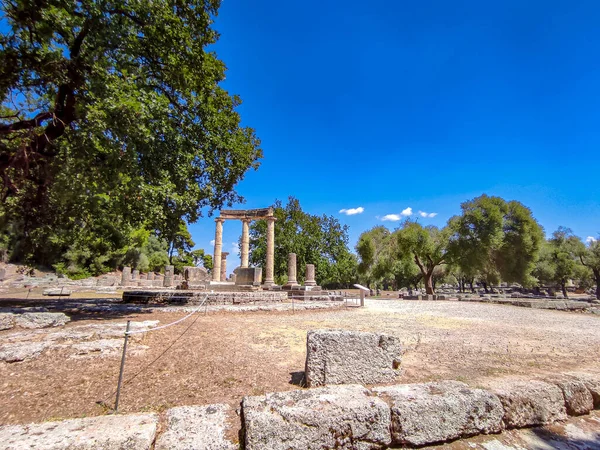 Stanowisko Archeologiczne Starożytnej Olimpii Miejsce Gdzie Igrzyska Olimpijskie Narodziły Się — Zdjęcie stockowe