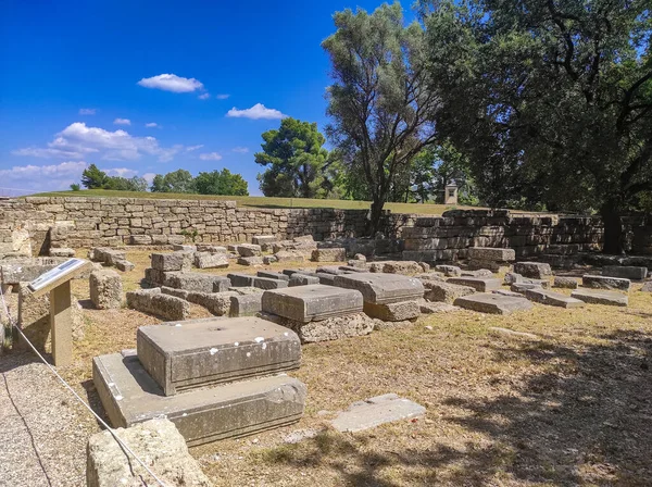 Die Archäologische Stätte Des Antiken Olympia Der Ort Dem Die — Stockfoto