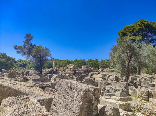 Den Arkeologiska Platsen För Antika Olympia Platsen Där Olympiska Spel — Stockfoto