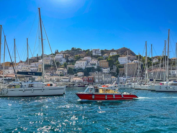 View Picturesque Port Hydra Island Harbor Port Also Called Main — Stock Photo, Image
