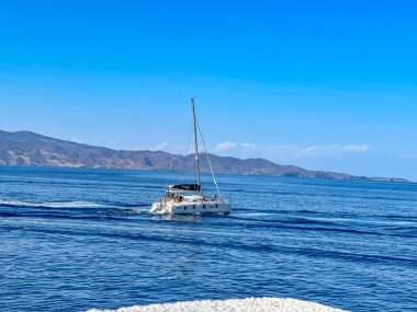 Yunanistan 'ın Hydra adasının güzel deniz manzarası