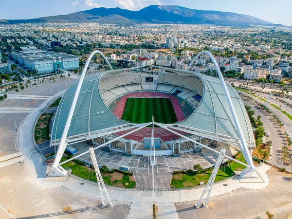 Atina Atina Daki Oaka Olimpiyat Stadyumu Üzerindeki Ikonik Hava Manzarası — Stok fotoğraf