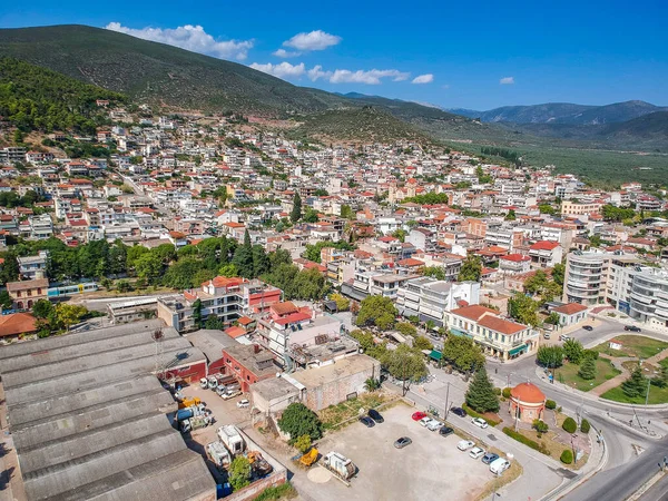 Vista Panorâmica Aérea Bela Cidade Litorânea Stylis Mais Conhecida Stylida — Fotografia de Stock