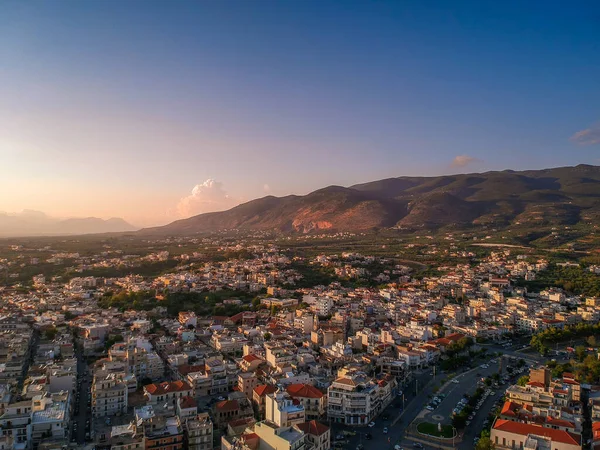 Beautiful Panorama View Center Kalamata City Greece Aerial Photography Messenia — Stock Photo, Image