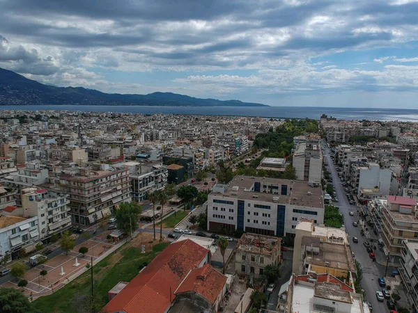 Bela Vista Panorâmica Sobre Centro Cidade Kalamata Grécia Fotografias Aéreas — Fotografia de Stock