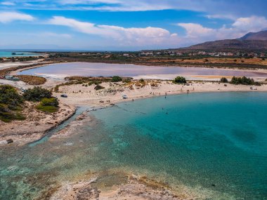 Yunanistan 'ın Laconia kentindeki en eski batık Pavlopetri şehri üzerinde ikonik hava manzarası. Yaklaşık 5000 yaşındaki Pavlipetri Akdeniz 'in en eski şehridir..