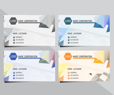 geometric triangular business card clipart