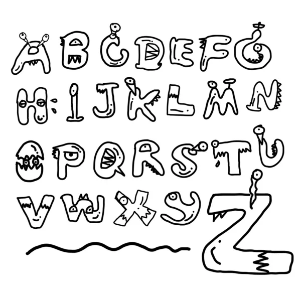 Alphabet des enfants écrit — Image vectorielle