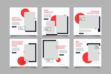 Moda sosyal medya şablonu. Sosyal medya için modern promosyon kare web pankartı.