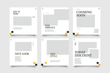 Düzenlenebilir kare şablonu. Sosyal medya için modern promosyon kare web pankartı.
