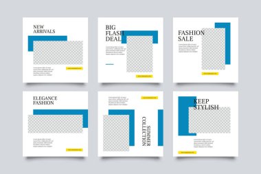 6 moda sosyal medya şablonu. Sosyal medya için modern promosyon kare web pankartı