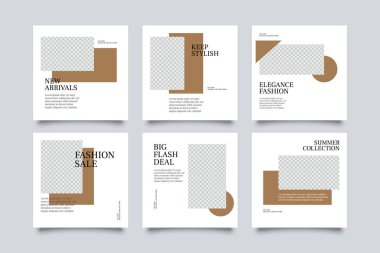6 moda sosyal medya şablonu. Sosyal medya için modern promosyon kare web pankartı
