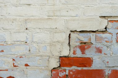 Tuğla doku çizikler ve çatlaklar ile