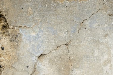 Duvar parçası attritions ve çatlaklar ile