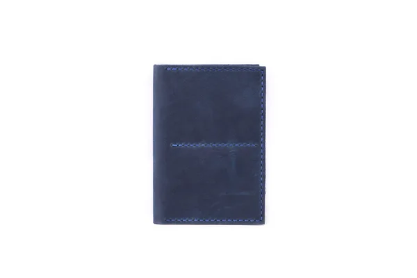 Kožená peněženka na bílém pozadí — Stock fotografie