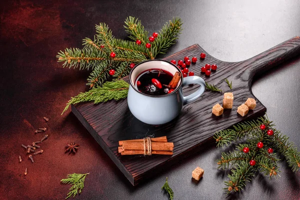 Hot Mulled Wine Winter Christmas Various Spices Preparing Christmas Holidays — Stock Photo, Image