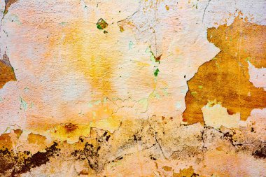 Doku, duvar, beton, arka plan olarak kullanılabilir. Çizik ve çatlaklarla dolu bir duvar parçası.