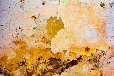 Doku, duvar, beton, arka plan olarak kullanılabilir. Çizik ve çatlaklarla dolu bir duvar parçası.