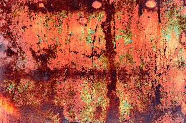 Çatlakları ve çizikleri olan metal bir duvarın dokusu arka plan olarak kullanılabilir.