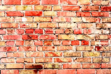 Doku, tuğla, duvar, arka plan olarak kullanılabilir. Çizik ve çatlaklarla tuğla dokusu