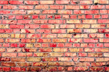 Doku, tuğla, duvar, arka plan olarak kullanılabilir. Çizik ve çatlaklarla tuğla dokusu