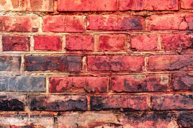 Doku, tuğla, duvar, arka plan olarak kullanılabilir. Çizik ve çatlaklarla tuğla dokusu
