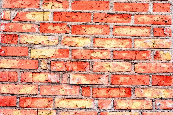 Textura Cihla Stěna Použít Jako Pozadí Cihlová Textura Škrábanci Prasklinami — Stock fotografie