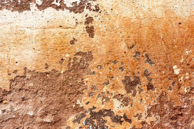 Doku, duvar, beton, arka plan olarak kullanılabilir. Çizik ve çatlaklarla dolu bir duvar parçası.