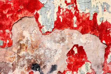 Doku, duvar, beton, arka plan olarak kullanılabilir. Çizik ve çatlaklarla dolu bir duvar parçası.