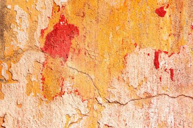 Doku, duvar, beton, arka plan olarak kullanılabilir. Çizik ve çatlaklarla dolu bir duvar parçası.