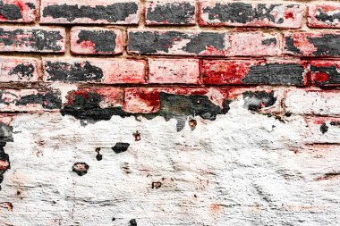 Doku, tuğla, duvar, arka plan olarak kullanılabilir. Çizik ve çatlaklarla tuğla dokusu