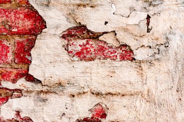 Doku, tuğla, duvar, arka plan olarak kullanılabilir. Çizik ve çatlaklarla tuğla dokusu