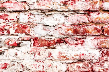 Doku, tuğla, duvar, arka plan olarak kullanılabilir. Çizik ve çatlaklarla tuğla dokusu