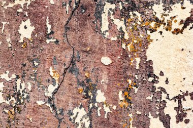 Doku, duvar, beton, arka plan olarak kullanılabilir. Çizik ve çatlaklarla dolu bir duvar parçası.