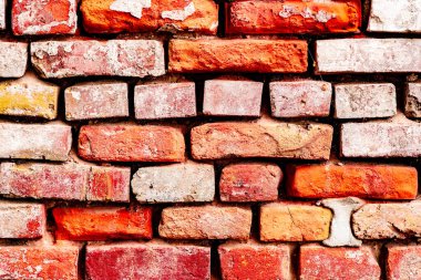 Doku, tuğla, duvar, arka plan olarak kullanılabilir. Çizik ve çatlaklarla tuğla dokusu