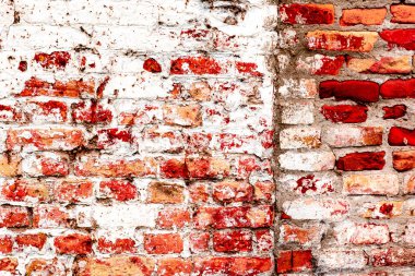 Doku, tuğla, duvar, arka plan olarak kullanılabilir. Çizik ve çatlaklarla tuğla dokusu