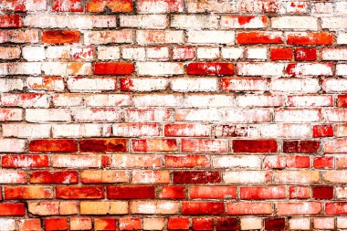 Doku, tuğla, duvar, arka plan olarak kullanılabilir. Çizik ve çatlaklarla tuğla dokusu