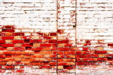 Doku, tuğla, duvar, arka plan olarak kullanılabilir. Çizik ve çatlaklarla tuğla dokusu