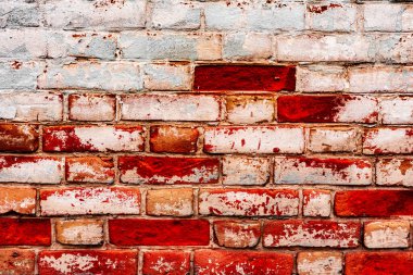 Doku, tuğla, duvar, arka plan olarak kullanılabilir. Çizik ve çatlaklarla tuğla dokusu