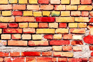 Doku, tuğla, duvar, arka plan olarak kullanılabilir. Çizik ve çatlaklarla tuğla dokusu