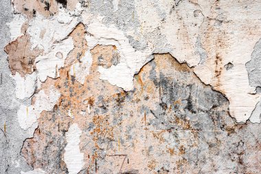 Doku, duvar, beton, arka plan olarak kullanılabilir. Çizik ve çatlaklarla dolu bir duvar parçası.