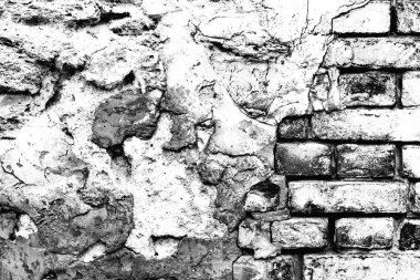 Doku, tuğla, duvar, arka plan olarak kullanılabilir. Çizik ve çatlaklarla tuğla dokusu