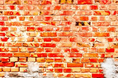 Doku, tuğla, duvar, arka plan olarak kullanılabilir. Çizik ve çatlaklarla tuğla dokusu