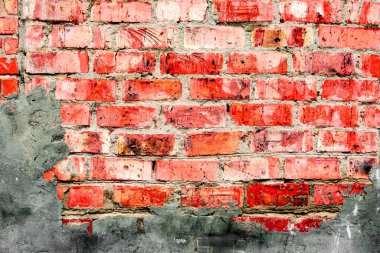 Doku, tuğla, duvar, arka plan olarak kullanılabilir. Çizik ve çatlaklarla tuğla dokusu