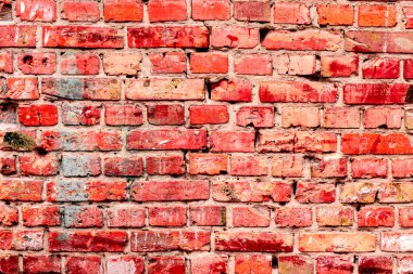 Doku, tuğla, duvar, arka plan olarak kullanılabilir. Çizik ve çatlaklarla tuğla dokusu