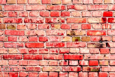 Doku, tuğla, duvar, arka plan olarak kullanılabilir. Çizik ve çatlaklarla tuğla dokusu