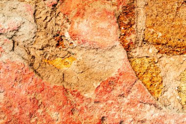 Doku, duvar, beton, arka plan olarak kullanılabilir. Çizik ve çatlaklarla dolu bir duvar parçası.