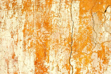 Doku, duvar, beton, arka plan olarak kullanılabilir. Çizik ve çatlaklarla dolu bir duvar parçası.